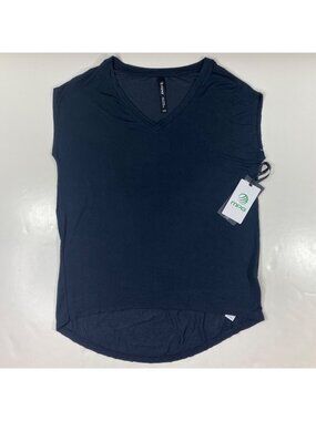 MPG Womens Black Sleeveless Tee V-Neck Moisture-Wicking Soft Stretch Size XS
